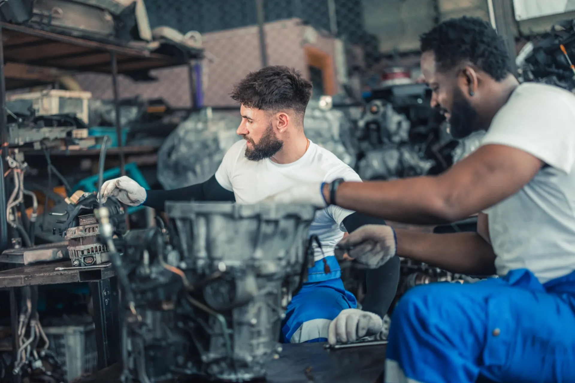 Mechanic working on a vehicle
